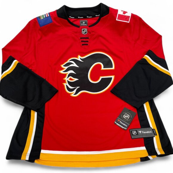 Calgary Flames SEWN Breakaway Fanatics NHL Hockey Jersey Men's Large L NWT - Picture 1 of 6